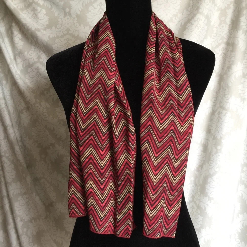 Geometric silk scarf